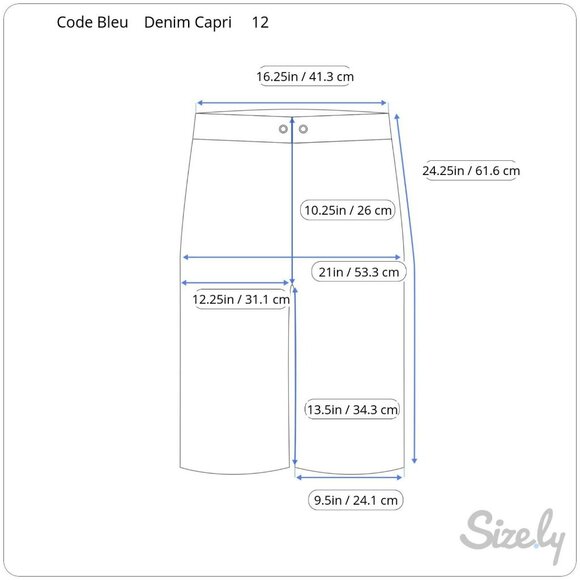 Code Bleu Capris Jeans Size 12 Blue Denim Wash Distressed Faded - Picture 10 of 10